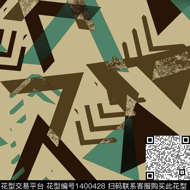 几何男装满版花大牌风传统印花华亿平台下载（图片编号: 1400428） - 瓦栏（Walan）