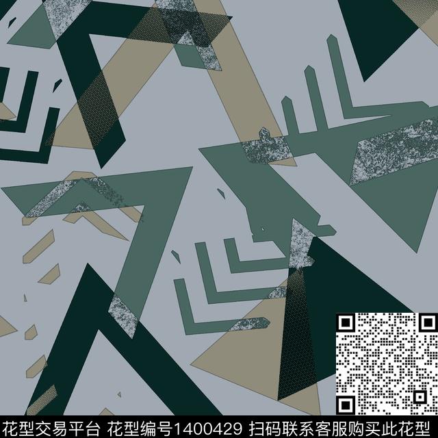 几何男装满版花大牌风传统印花华亿平台下载（图片编号: 1400429） - 瓦栏（Walan）