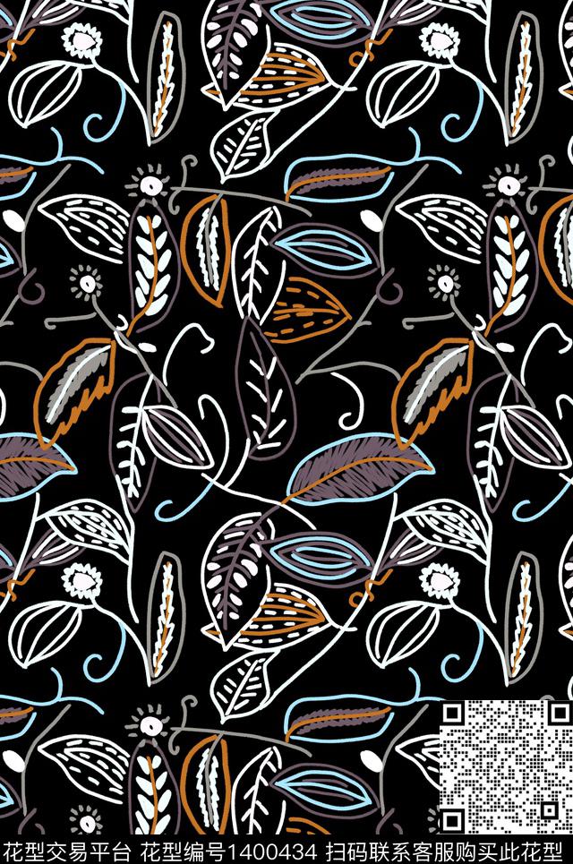简约数码华亿平台花卉数码印花华亿平台下载（图片编号: 1400434） - 瓦栏（Walan）