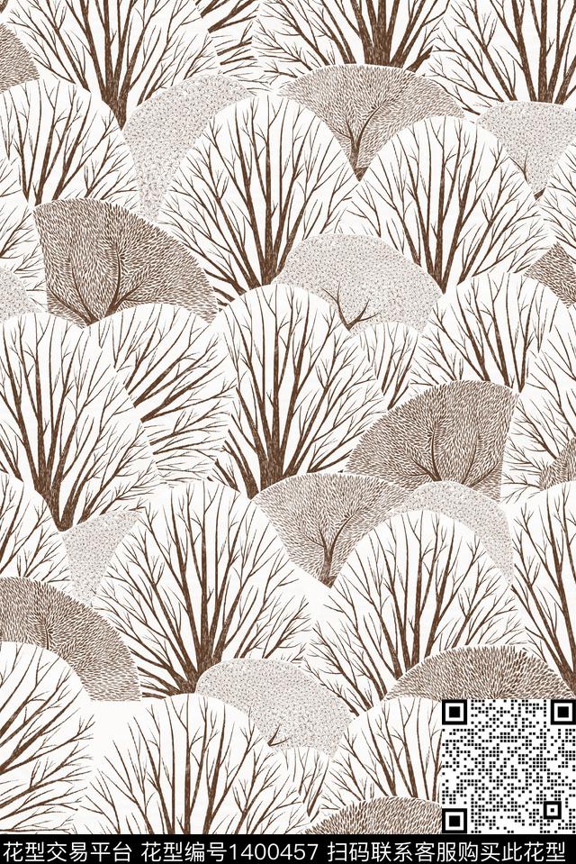 树枝大牌风休闲数码印花华亿平台下载（图片编号: 1400457） - 瓦栏（Walan）