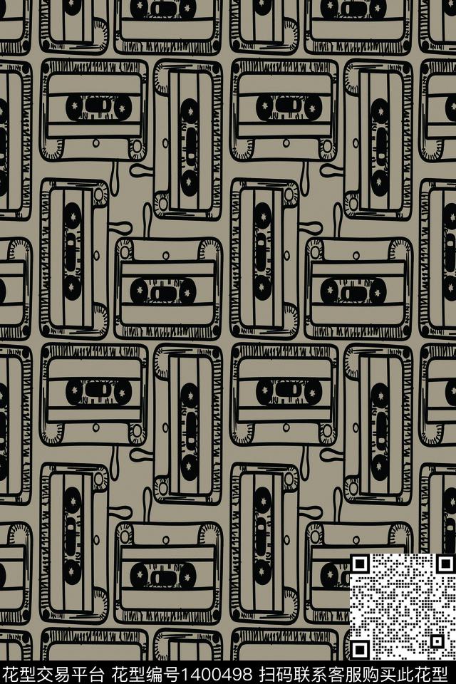 几何男装满版花黑白华亿平台传统印花华亿平台下载（图片编号: 1400498） - 瓦栏（Walan）