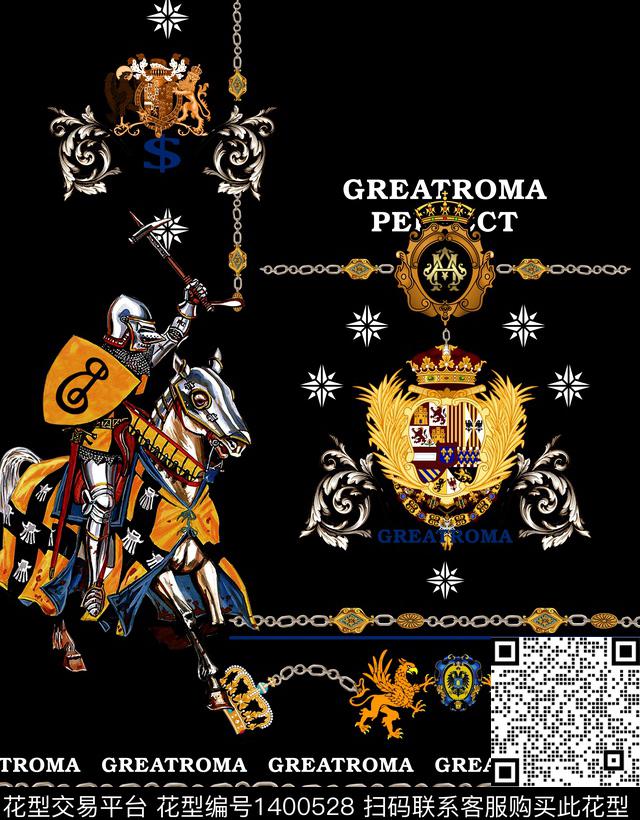 几何定位朋克定位花数码印花华亿平台下载（图片编号: 1400528） - 瓦栏（Walan）