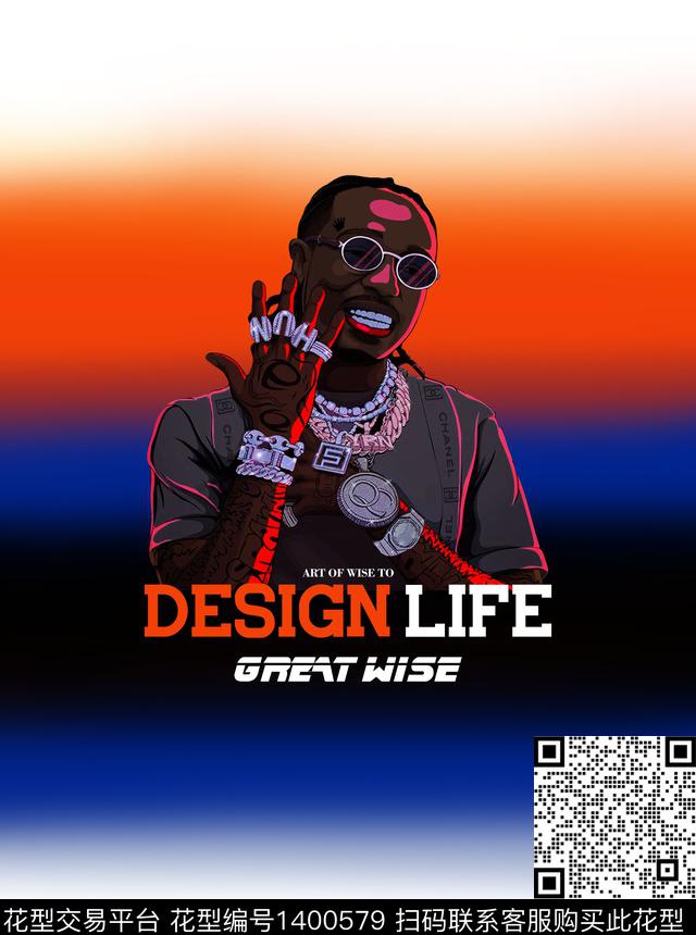 定位花男装满版花扎染华亿平台数码印花华亿平台下载（图片编号: 1400579） - 瓦栏（Walan）