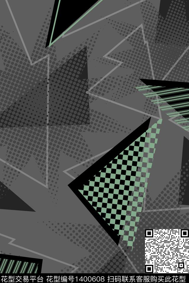 几何男装满版花大牌风传统印花华亿平台下载（图片编号: 1400608） - 瓦栏（Walan）