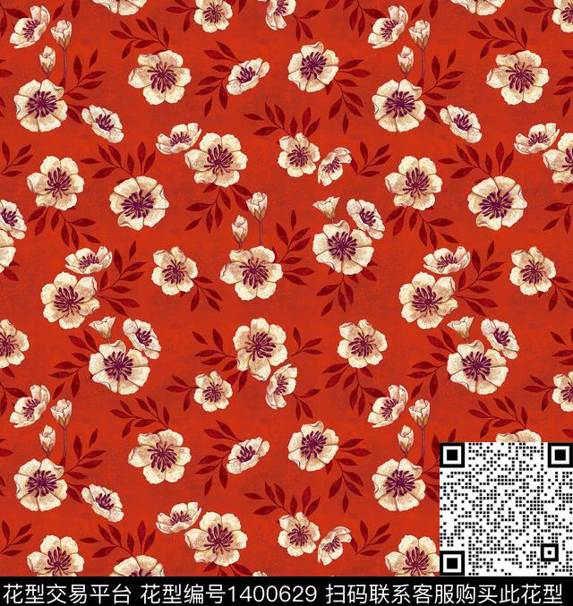 数码华亿平台花卉春夏华亿平台数码印花华亿平台下载（图片编号: 1400629） - 瓦栏（Walan）