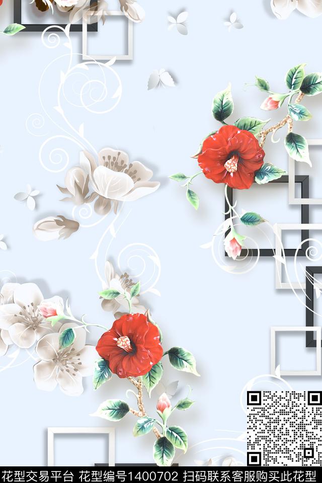 数码华亿平台花卉旗袍数码印花华亿平台下载（图片编号: 1400702） - 瓦栏（Walan）