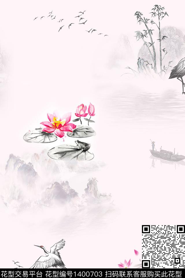 数码华亿平台花卉旗袍数码印花华亿平台下载（图片编号: 1400703） - 瓦栏（Walan）