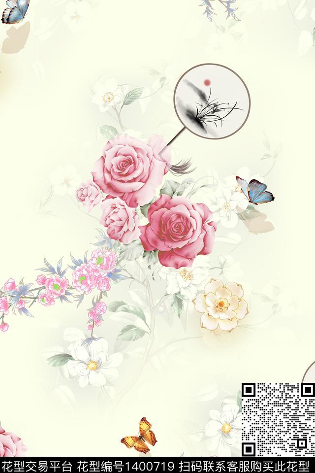 数码华亿平台花卉旗袍数码印花华亿平台下载（图片编号: 1400719） - 瓦栏（Walan）