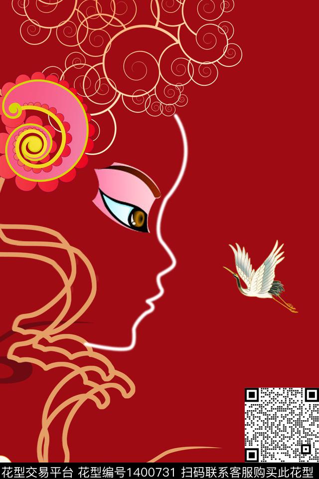 女装定位花数码华亿平台人物数码印花华亿平台下载（图片编号: 1400731） - 瓦栏（Walan）