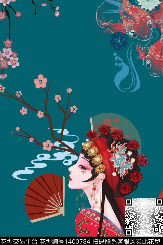 女装定位花数码华亿平台人物数码印花华亿平台下载（图片编号: 1400734） - 瓦栏（Walan）