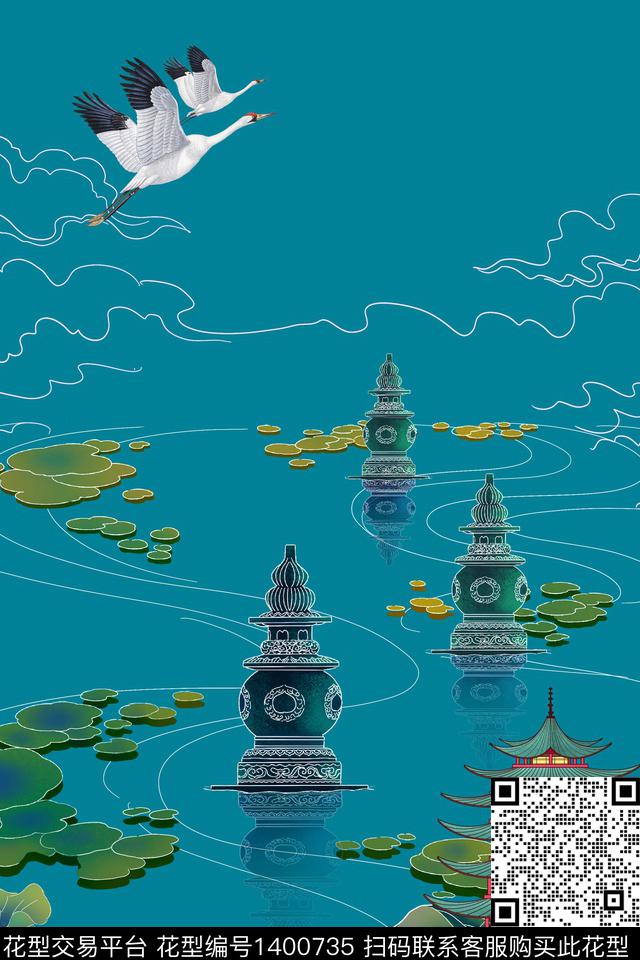 女装定位花数码华亿平台国潮数码印花华亿平台下载（图片编号: 1400735） - 瓦栏（Walan）