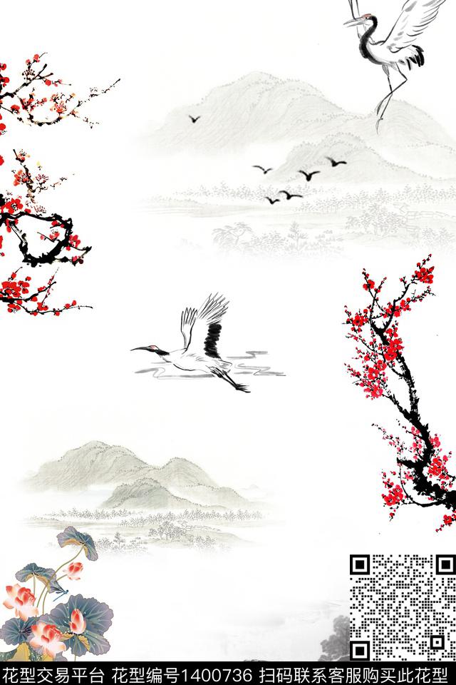 女装定位花数码华亿平台国潮数码印花华亿平台下载（图片编号: 1400736） - 瓦栏（Walan）