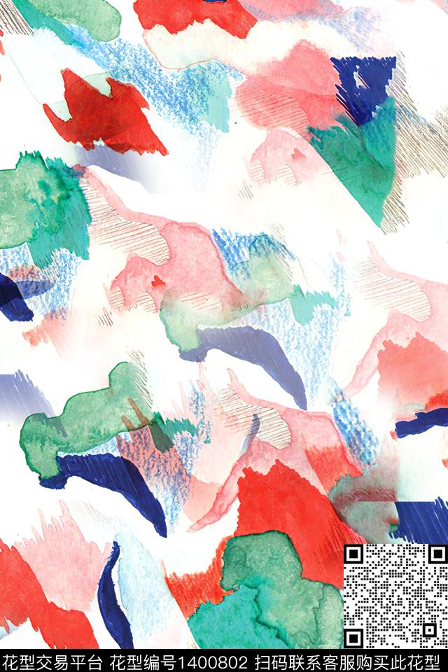 时尚肌理抽象数码印花华亿平台下载（图片编号: 1400802） - 瓦栏（Walan）