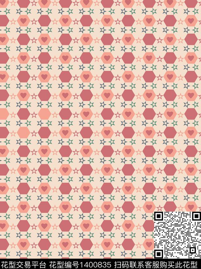 几何几何花卉印花数码印花华亿平台下载（图片编号: 1400835） - 瓦栏（Walan）