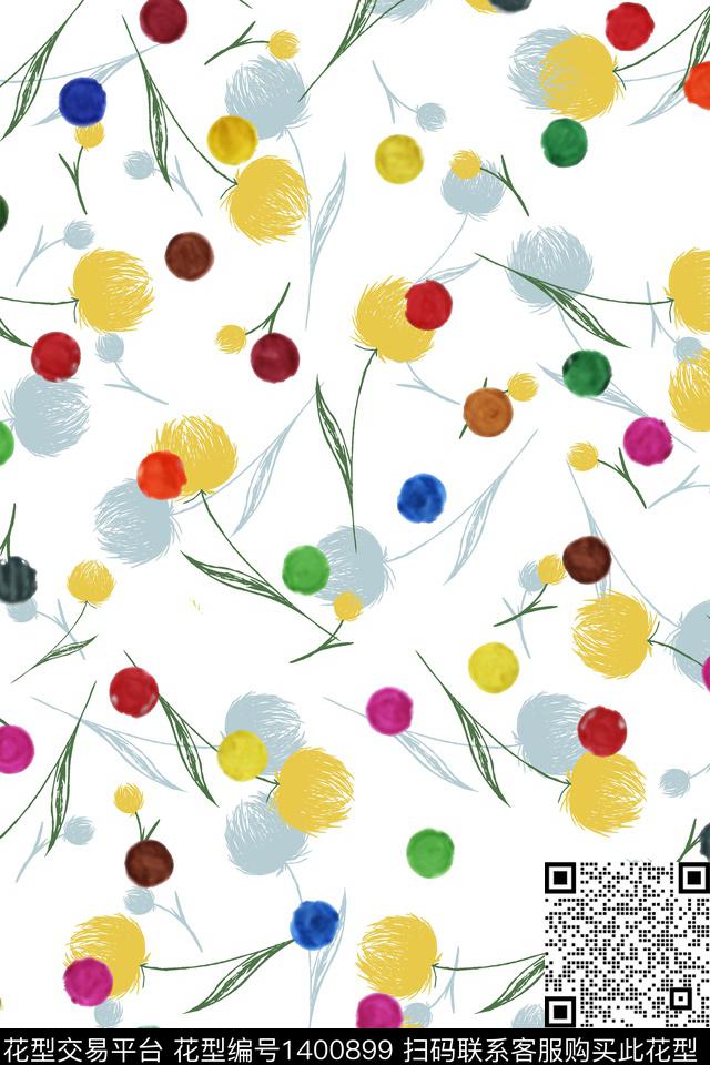 花卉大牌风小清新数码印花华亿平台下载（图片编号: 1400899） - 瓦栏（Walan）
