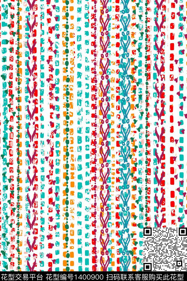 几何炫彩民族风数码印花华亿平台下载（图片编号: 1400900） - 瓦栏（Walan）