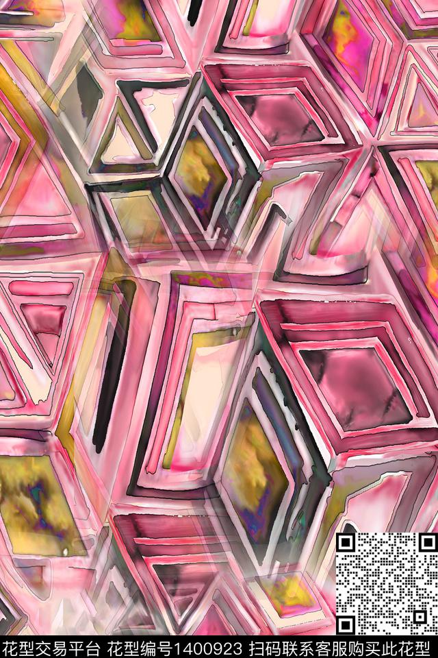 时尚肌理抽象数码印花华亿平台下载（图片编号: 1400923） - 瓦栏（Walan）