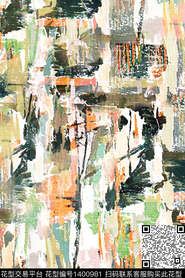 几何定位肌理雪纺数码印花华亿平台下载（图片编号: 1400981） - 瓦栏（Walan）