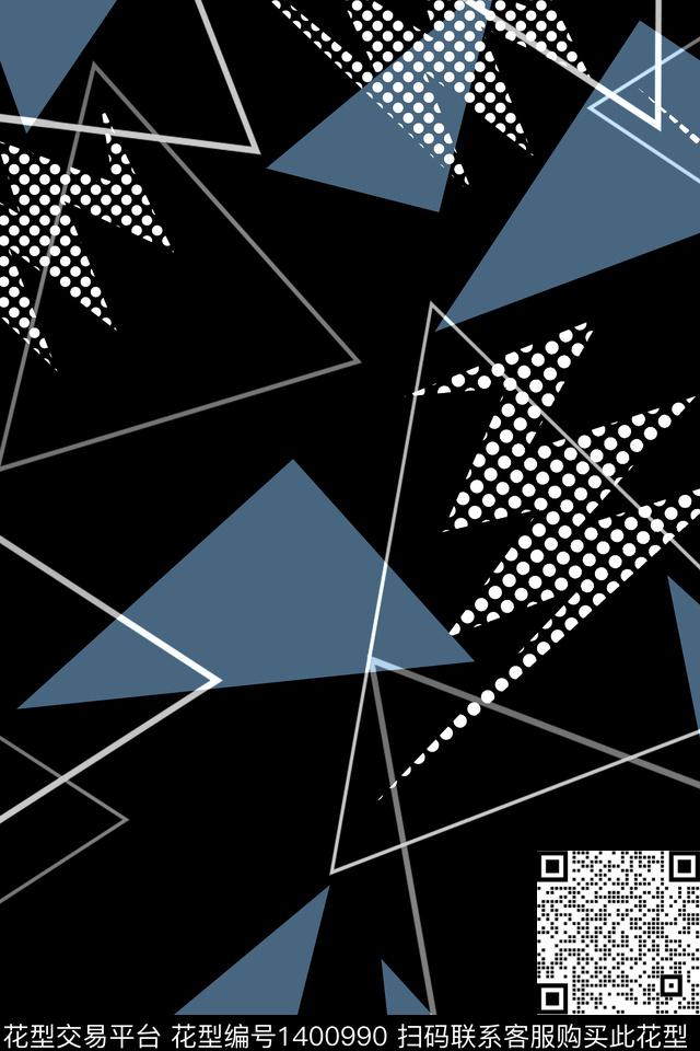 几何男装满版花大牌风传统印花华亿平台下载（图片编号: 1400990） - 瓦栏（Walan）