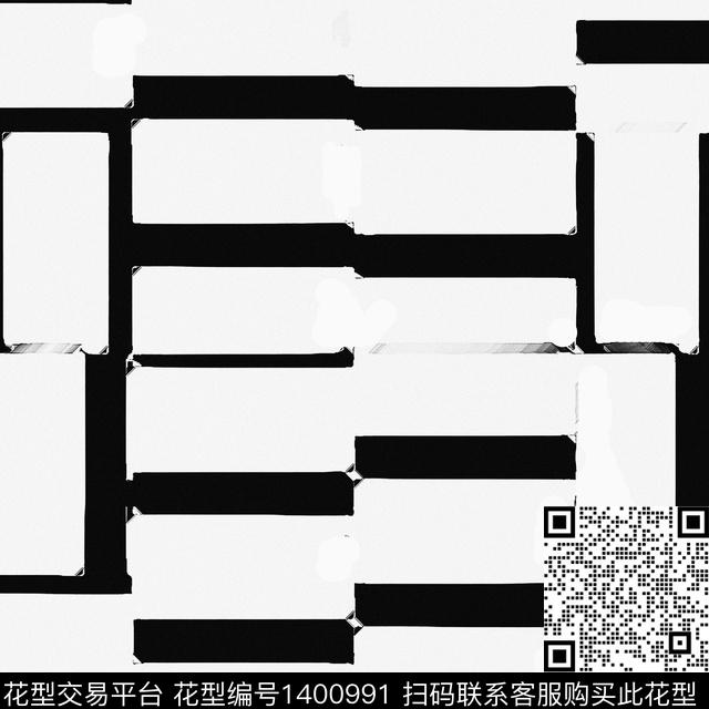 几何格子抽象数码印花华亿平台下载（图片编号: 1400991） - 瓦栏（Walan）