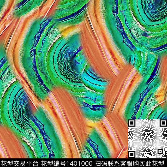 几何抽象手绘线条笔触数码印花华亿平台下载（图片编号: 1401000） - 瓦栏（Walan）