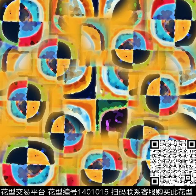 抽象渐变色彩几何数码印花华亿平台下载（图片编号: 1401015） - 瓦栏（Walan）