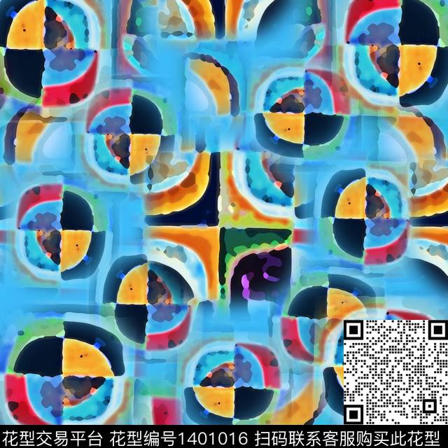 抽象渐变色彩几何数码印花华亿平台下载（图片编号: 1401016） - 瓦栏（Walan）