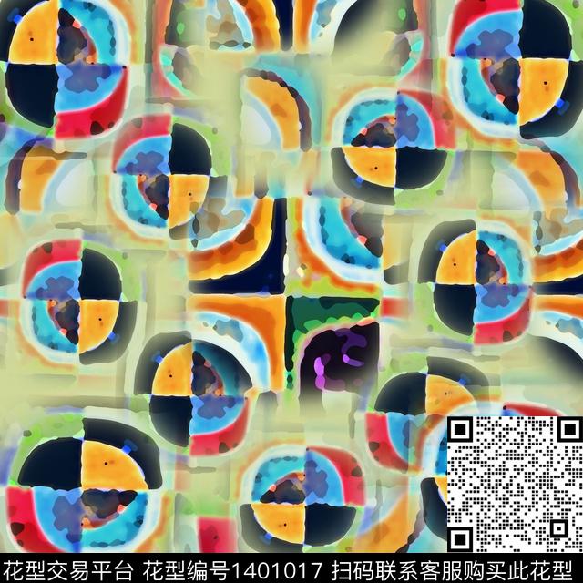 抽象渐变色彩几何数码印花华亿平台下载（图片编号: 1401017） - 瓦栏（Walan）