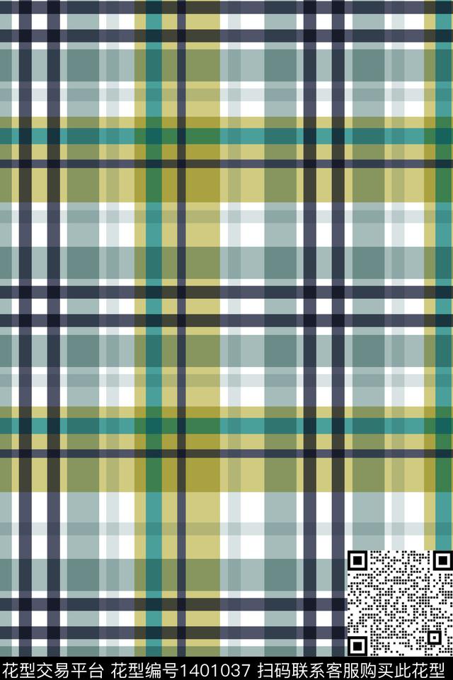 几何格子大牌风数码印花华亿平台下载（图片编号: 1401037） - 瓦栏（Walan）