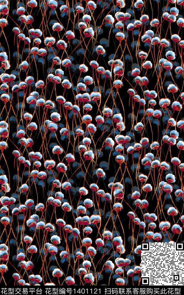 数码华亿平台绿植树叶花卉数码印花华亿平台下载（图片编号: 1401121） - 瓦栏（Walan）