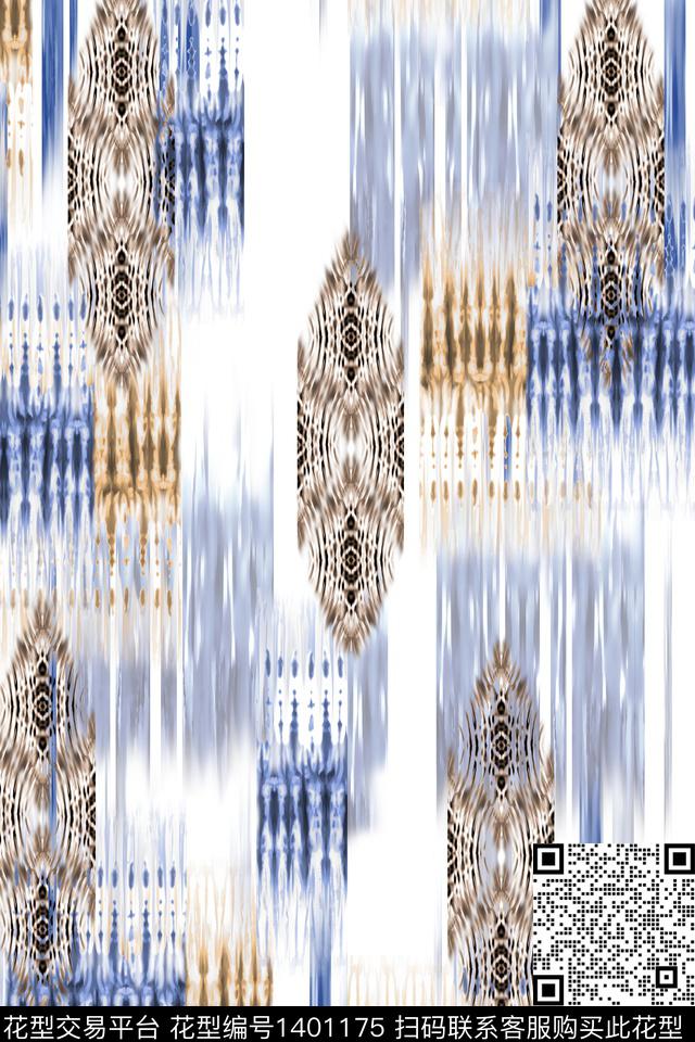 肌理抽象花卉民族风数码印花华亿平台下载（图片编号: 1401175） - 瓦栏（Walan）