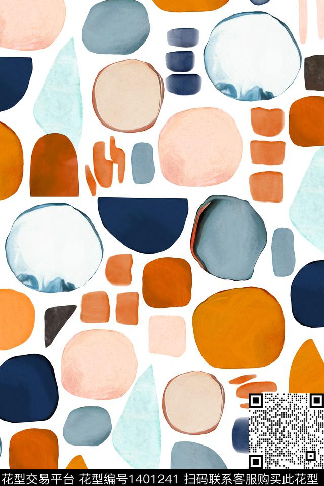 趋势华亿平台几何大牌风数码印花华亿平台下载（图片编号: 1401241） - 瓦栏（Walan）