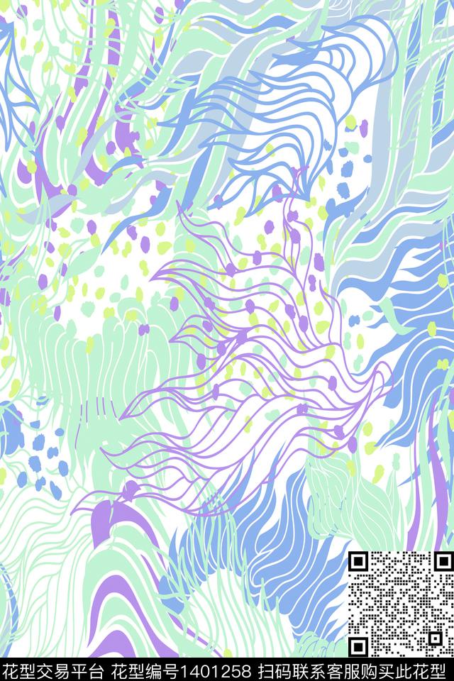 肌理年轻女性蓝色传统印花华亿平台下载（图片编号: 1401258） - 瓦栏（Walan）