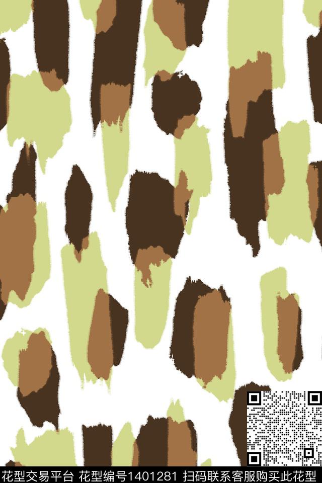 笔触抽象配饰传统印花华亿平台下载（图片编号: 1401281） - 瓦栏（Walan）