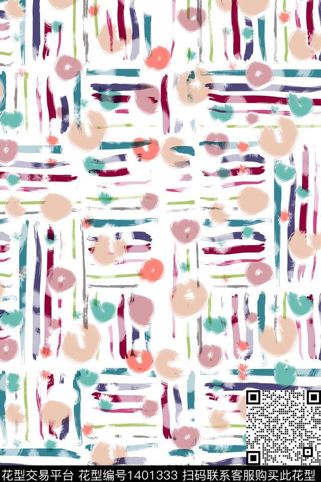 几何大牌风小清新数码印花华亿平台下载（图片编号: 1401333） - 瓦栏（Walan）