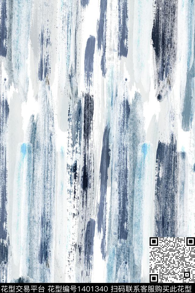 肌理抽象花卉大牌风数码印花华亿平台下载（图片编号: 1401340） - 瓦栏（Walan）