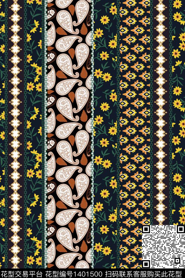 几何民族风大牌风数码印花华亿平台下载（图片编号: 1401500） - 瓦栏（Walan）