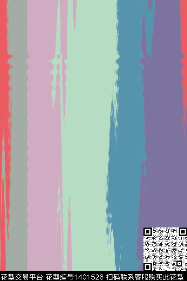 撞色炫彩条纹数码印花华亿平台下载（图片编号: 1401526） - 瓦栏（Walan）