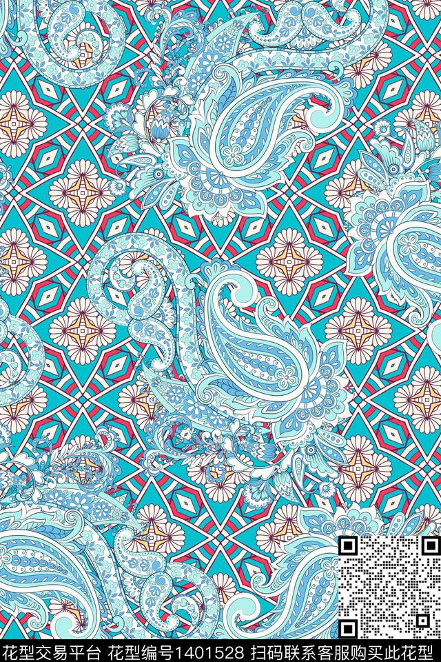 女装民族风花卉数码印花华亿平台下载（图片编号: 1401528） - 瓦栏（Walan）
