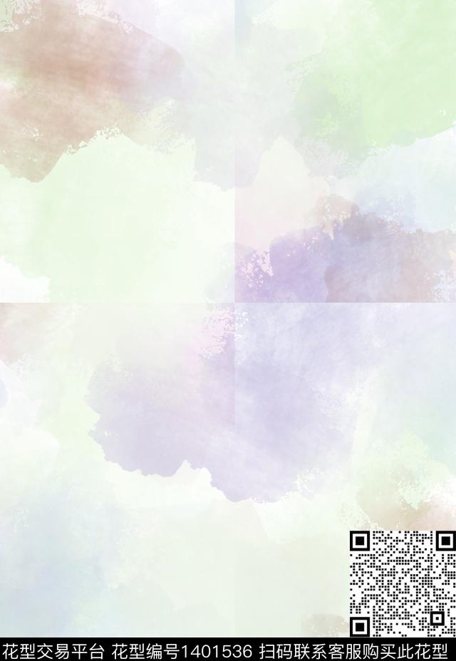 文艺颜色水墨风数码印花华亿平台下载（图片编号: 1401536） - 瓦栏（Walan）