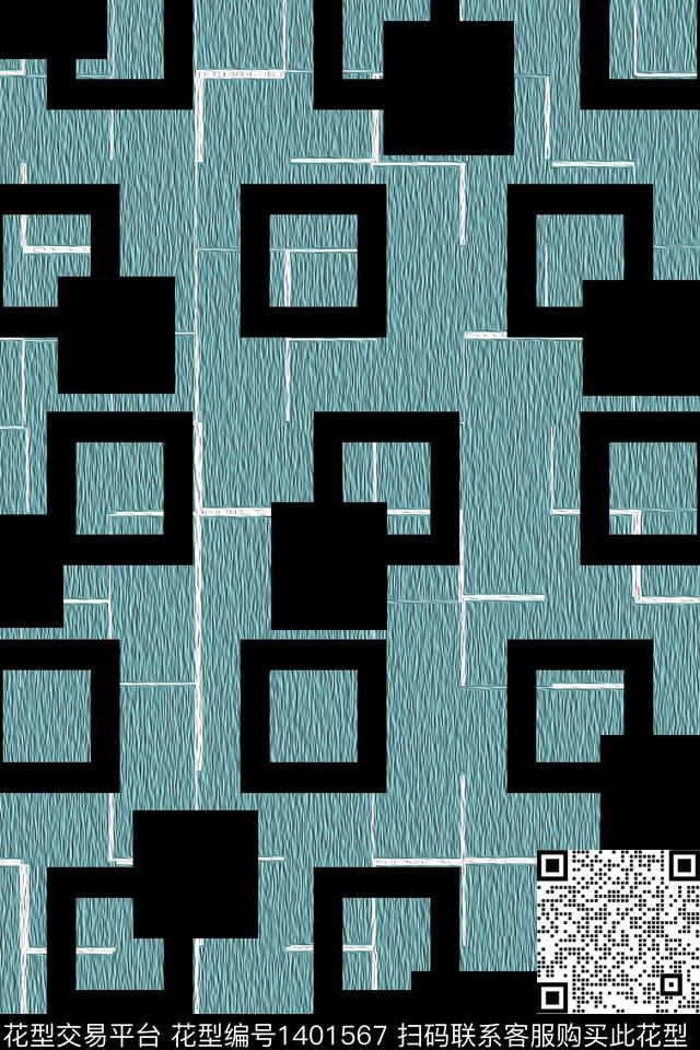 几何格子条纹数码印花华亿平台下载（图片编号: 1401567） - 瓦栏（Walan）