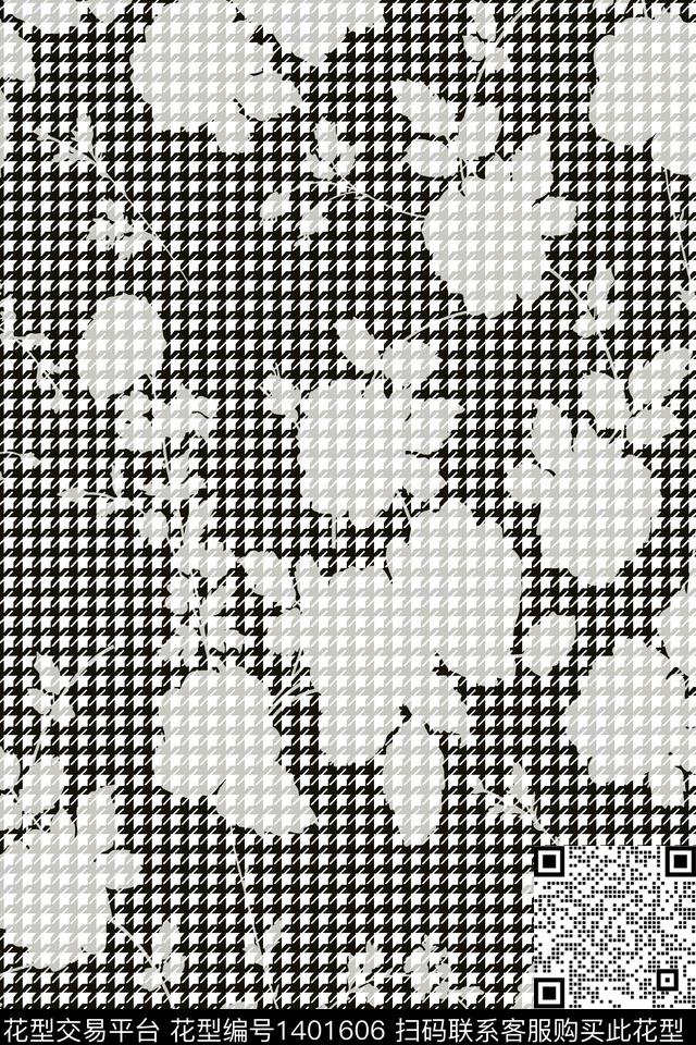 千鸟格几何格子数码印花华亿平台下载（图片编号: 1401606） - 瓦栏（Walan）