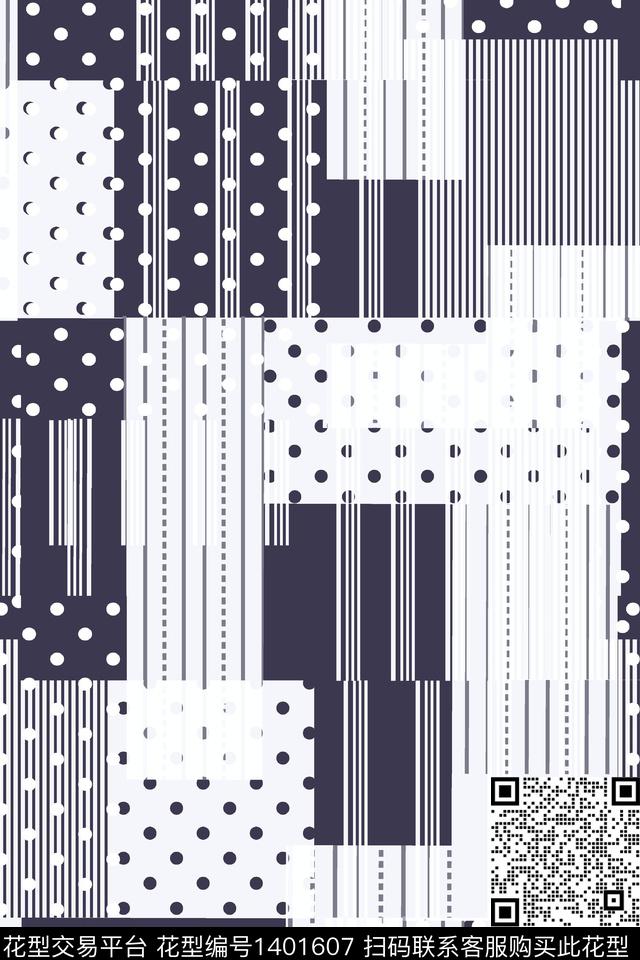 几何格子大牌风数码印花华亿平台下载（图片编号: 1401607） - 瓦栏（Walan）