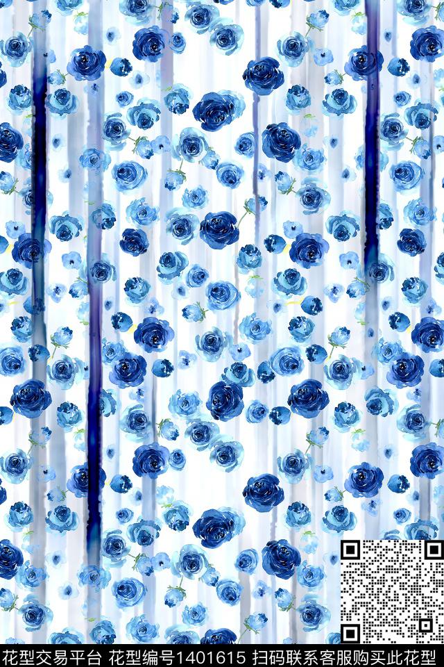 抽象花卉花卉小清新数码印花华亿平台下载（图片编号: 1401615） - 瓦栏（Walan）