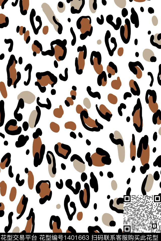 豹纹动物纹大牌风数码印花华亿平台下载（图片编号: 1401663） - 瓦栏（Walan）