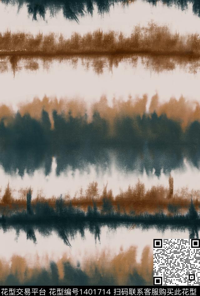 扎染华亿平台泼墨女装数码印花华亿平台下载（图片编号: 1401714） - 瓦栏（Walan）