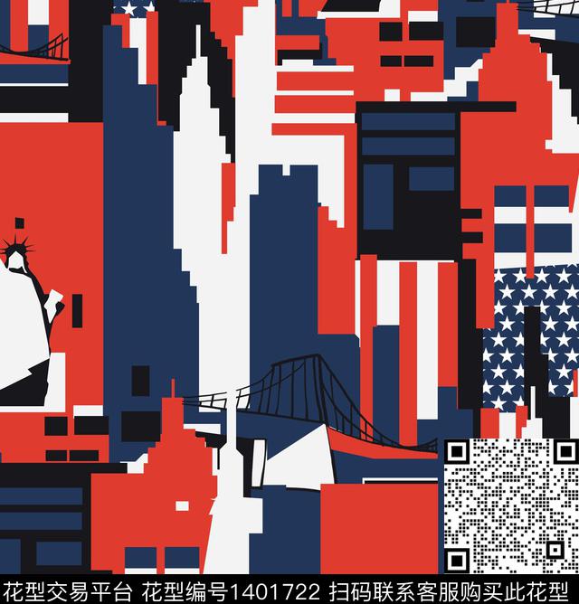 建筑涂鸦时尚传统印花华亿平台下载（图片编号: 1401722） - 瓦栏（Walan）