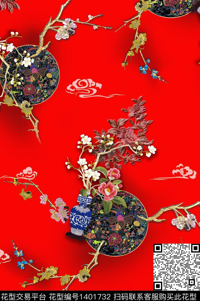 数码华亿平台女装旗袍数码印花华亿平台下载（图片编号: 1401732） - 瓦栏（Walan）