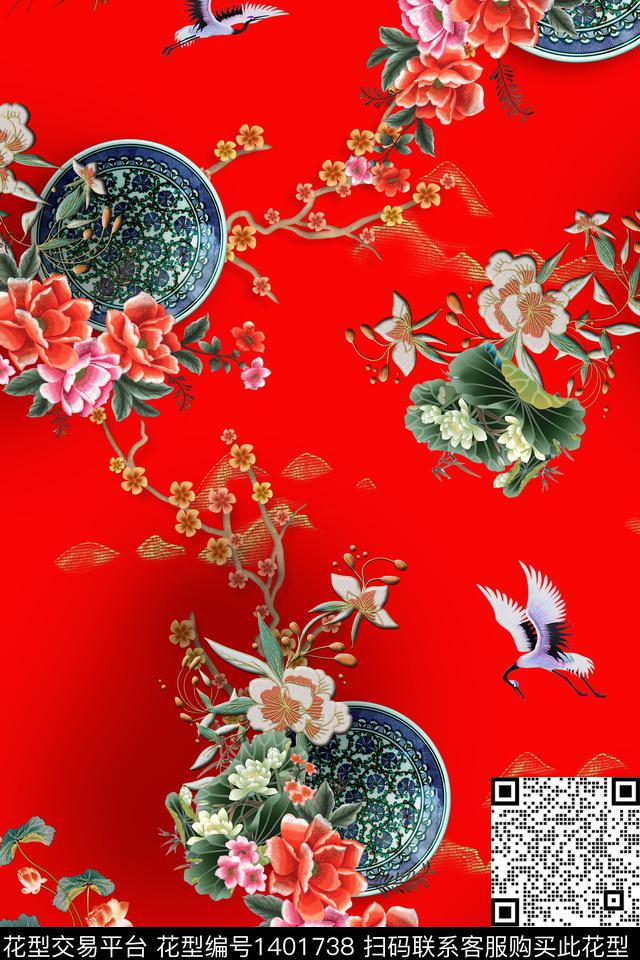 数码华亿平台女装旗袍数码印花华亿平台下载（图片编号: 1401738） - 瓦栏（Walan）