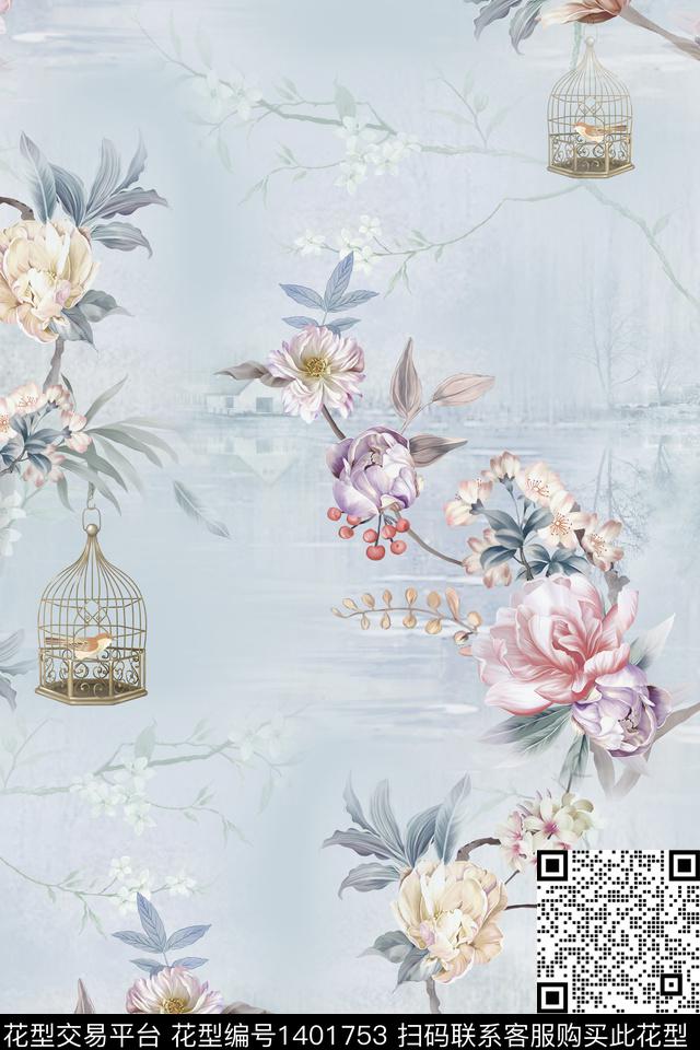 数码华亿平台女装旗袍数码印花华亿平台下载（图片编号: 1401753） - 瓦栏（Walan）